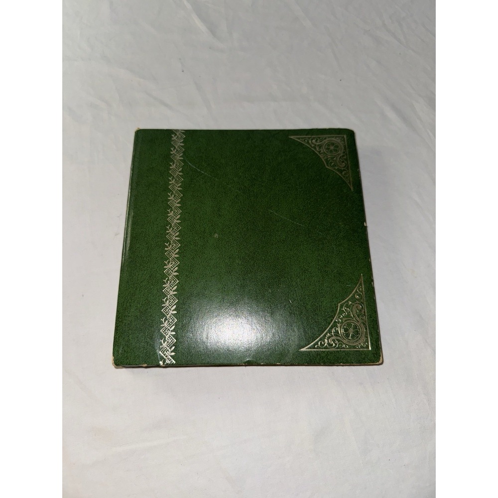 Photo Album Green Vintage Gold Accent Split Pages 7.5 In X 8 Retro GrandmaCore
